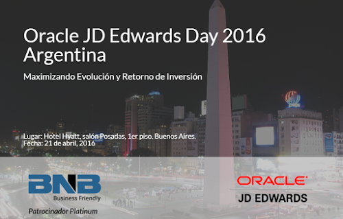 BNB patrocinador platinum Oracle JD Edwards Day 2016 Argentina